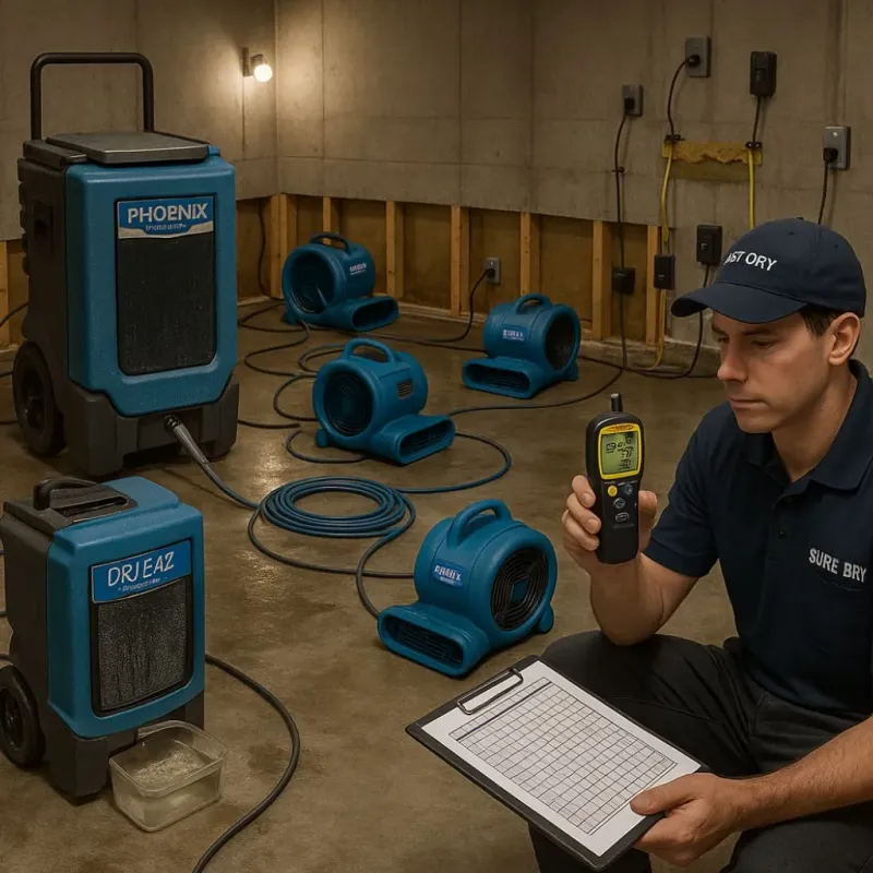 Structural Drying and Dehumidification process in Middletown, KY